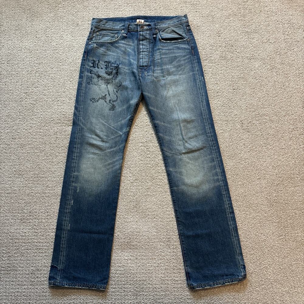 Polo Ralph Lauren Patch Rugby Denim University Relaxed Jeans Men Sz 32/32